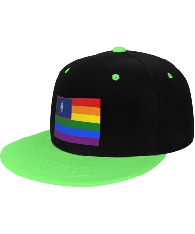 Pride Rainbow LGBT Flag of Guam Snapback Hat for Men Women Baseball Cap Trucker Flat Bill Hats Dad Caps Green $11.64 Baseball...