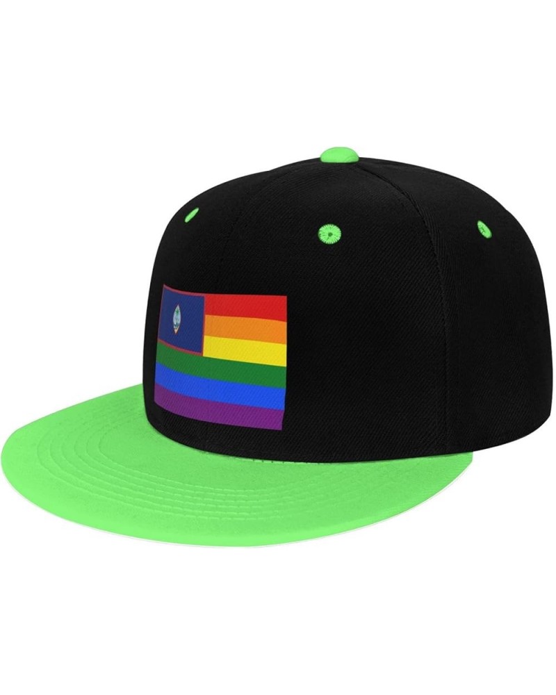 Pride Rainbow LGBT Flag of Guam Snapback Hat for Men Women Baseball Cap Trucker Flat Bill Hats Dad Caps Green $11.64 Baseball...