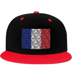 Polygonal Effect of The French Flag Snapback Hat for Men Women Baseball Cap Trucker Flat Bill Hats Dad Caps Red $10.18 Baseba...