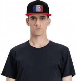 Polygonal Effect of The French Flag Snapback Hat for Men Women Baseball Cap Trucker Flat Bill Hats Dad Caps Red $10.18 Baseba...