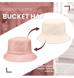 2 Pcs Winter Pu Leather Bucket Hat for Women Men Unisex Fisherman Rain Hat for Women Waterproof Packable Sun Trendy Cute Rain...