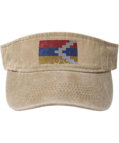 Flag of Artsakh Sun Hat Sun Visor Hats for Women Men Baseball Cap Golf Hats Natural $9.94 Visors