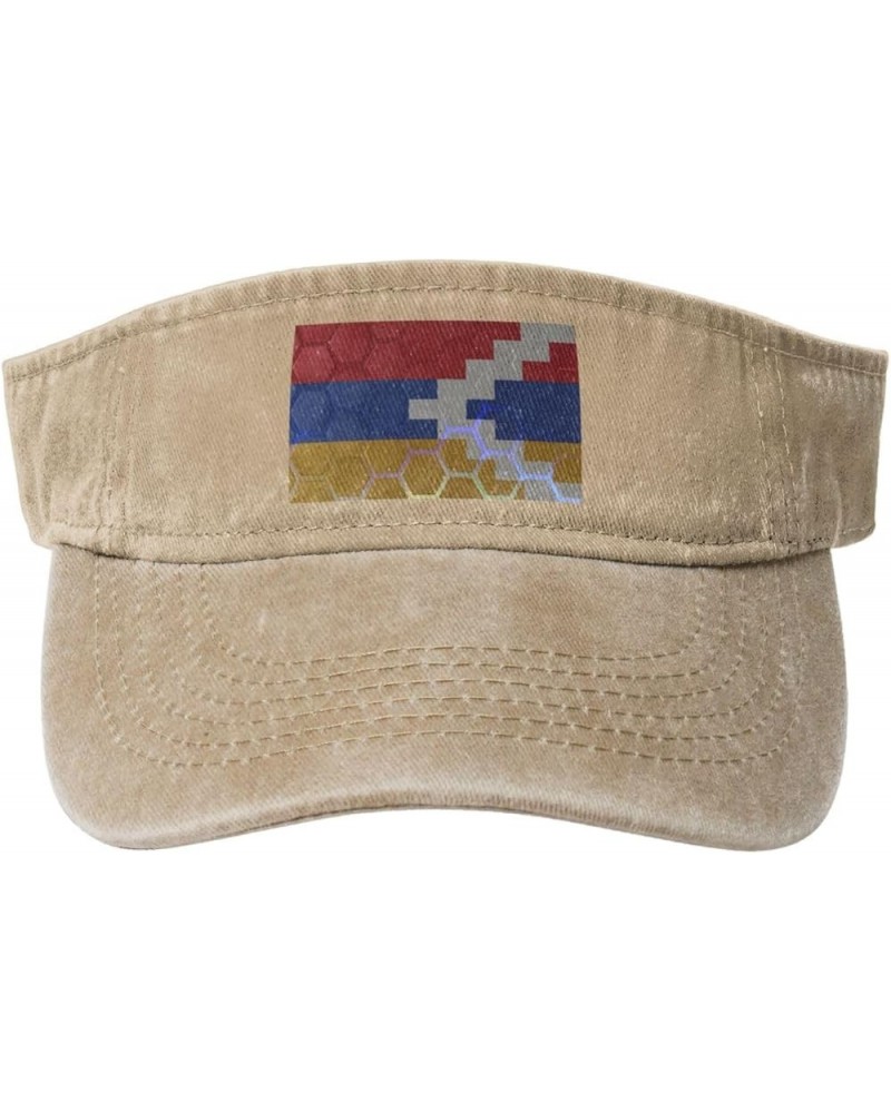 Flag of Artsakh Sun Hat Sun Visor Hats for Women Men Baseball Cap Golf Hats Natural $9.94 Visors