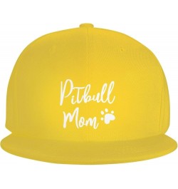 Men Women Adjustable Baseball Caps, Pitbulls Mom Unisex Plain Hats Vintage Trucker Dad Cap Black Yellow $12.29 Baseball Caps