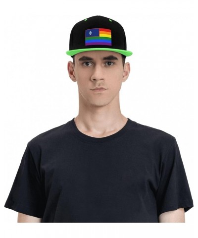 Pride Rainbow LGBT Flag of Guam Snapback Hat for Men Women Baseball Cap Trucker Flat Bill Hats Dad Caps Green $11.64 Baseball...