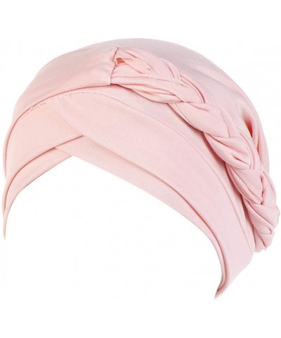 Designer Hats for Men Baseball Caps Cancer Turban Wrap Cap Womens Hats Fashion Fall Muslim Hat - Pink $9.75 Rain Hats