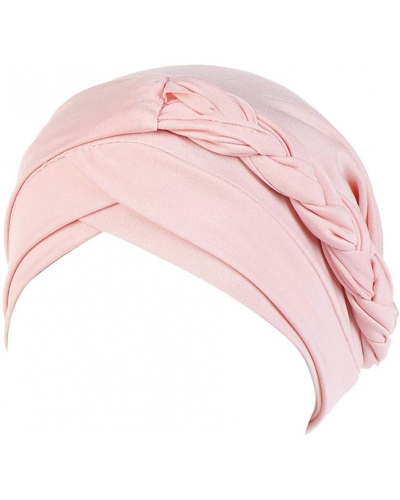 Designer Hats for Men Baseball Caps Cancer Turban Wrap Cap Womens Hats Fashion Fall Muslim Hat - Pink $9.75 Rain Hats