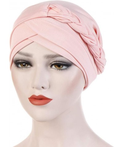 Designer Hats for Men Baseball Caps Cancer Turban Wrap Cap Womens Hats Fashion Fall Muslim Hat - Pink $9.75 Rain Hats