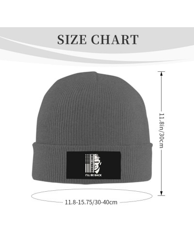 Trump Middle Finger 2024 I'll Be Back Knit Hat Mans Women Knitted Hat Winter Soft Beanie Hat Deep Heather $11.18 Skullies & B...