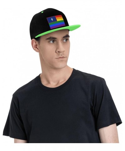 Pride Rainbow LGBT Flag of Guam Snapback Hat for Men Women Baseball Cap Trucker Flat Bill Hats Dad Caps Green $11.64 Baseball...