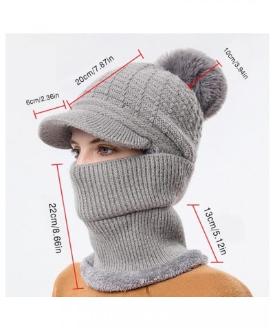 Women Winter Slouchy Knit Warm Hats Wool Cap Scarf Cap Cute Outdoor Ear Women Bike Hat for Cold Weather Khaki $11.67 Skullies...