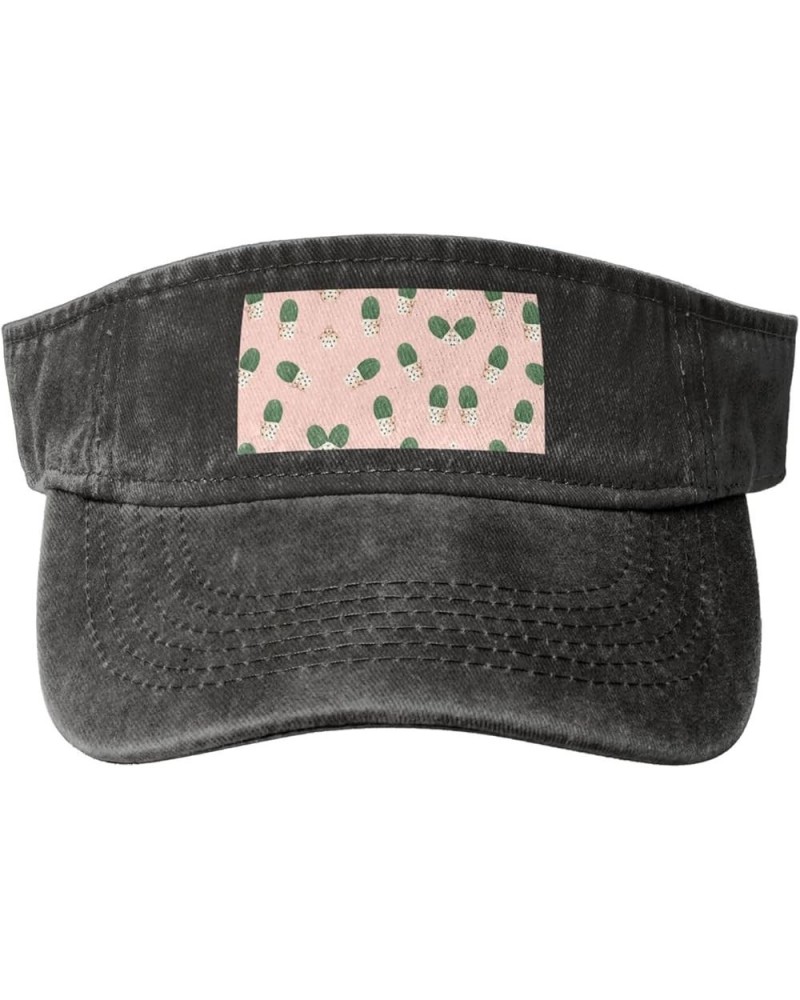 Cactus Green Sun Visor Hats,Open Top Hat for Women and Men,Fishing-Hats,Adult Sunscreen Visor Cap Black $12.81 Visors