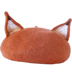 Fox Beret Hat Painter Hat Costume Hats Warm Soft Decor Winter Cap Womens French Beret for Travel Party New Year Festival Lady...