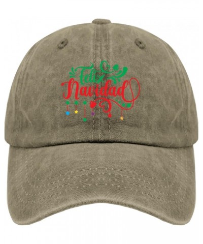 Feliz Navidad Baseball Cap Mexico Hat Pigment Black Mens Hat Gifts for Men Golf Hats Pigment Khaki $9.50 Sun Hats