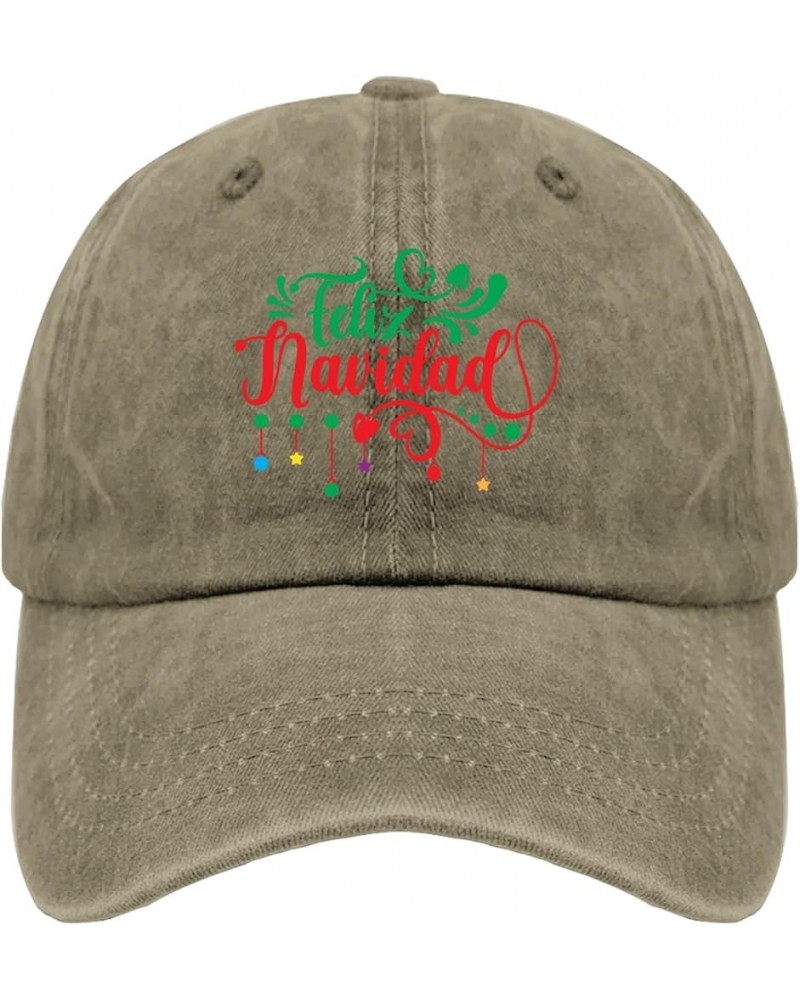 Feliz Navidad Baseball Cap Mexico Hat Pigment Black Mens Hat Gifts for Men Golf Hats Pigment Khaki $9.50 Sun Hats