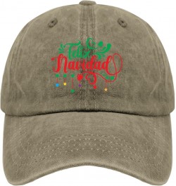 Feliz Navidad Baseball Cap Mexico Hat Pigment Black Mens Hat Gifts for Men Golf Hats Pigment Khaki $9.50 Sun Hats