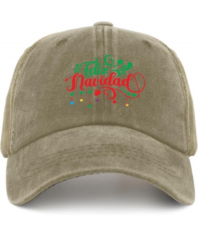 Feliz Navidad Baseball Cap Mexico Hat Pigment Black Mens Hat Gifts for Men Golf Hats Pigment Khaki $9.50 Sun Hats