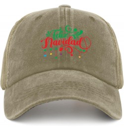 Feliz Navidad Baseball Cap Mexico Hat Pigment Black Mens Hat Gifts for Men Golf Hats Pigment Khaki $9.50 Sun Hats