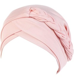 Braid Turban Cap for Women Ethnic Bohemia Hair Cover Wrap Hat African Pre Tied Bonnet Easter Bunny Pink $6.37 Skullies & Beanies