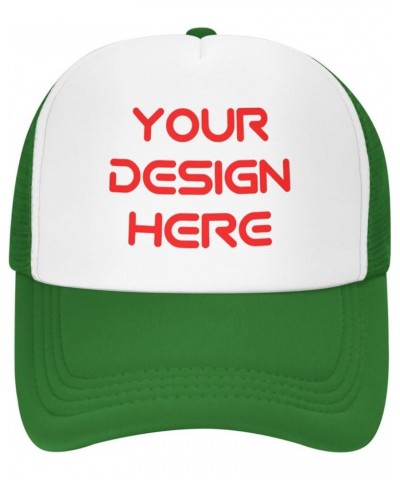 Custom Hats with Your Own Image Text Logo Picture Design Your Personalized Trucker Hats Green $8.18 Baseball Caps