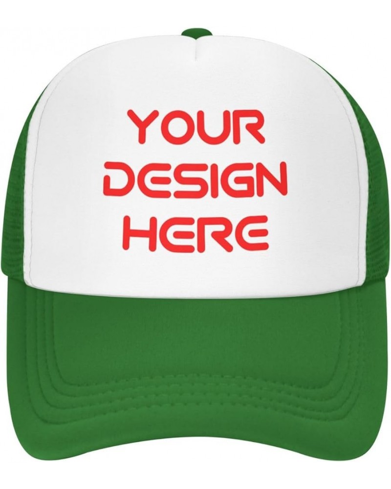 Custom Hats with Your Own Image Text Logo Picture Design Your Personalized Trucker Hats Green $8.18 Baseball Caps