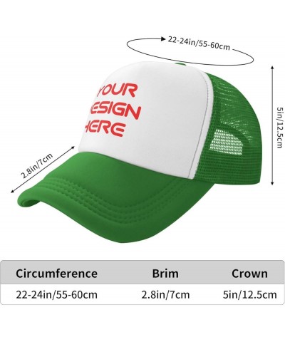 Custom Hats with Your Own Image Text Logo Picture Design Your Personalized Trucker Hats Green $8.18 Baseball Caps