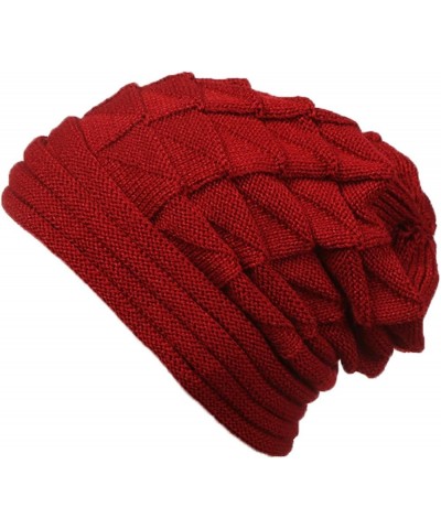 Turban Hats for Women Headwrap Caps Flower Accessories Solid Color Chemo Headwear for Cancer Wine $6.83 Skullies & Beanies