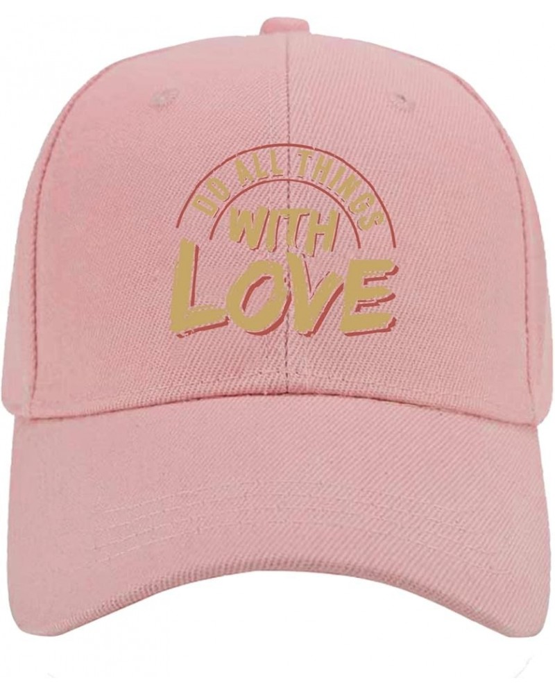 Baseball Hats Do All Thing with Love Trucker Caps for Women Vintage Cotton Snapbacks for Gift Pink $13.35 Baseball Caps