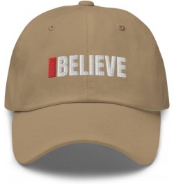 Believe with Red Line Mark Trendy Dad Cap for Men Dad Cap for Women - Christian Faith Based Funny Dad Hat Baseball Cap Hat Kh...