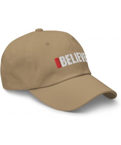 Believe with Red Line Mark Trendy Dad Cap for Men Dad Cap for Women - Christian Faith Based Funny Dad Hat Baseball Cap Hat Kh...