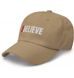 Believe with Red Line Mark Trendy Dad Cap for Men Dad Cap for Women - Christian Faith Based Funny Dad Hat Baseball Cap Hat Kh...