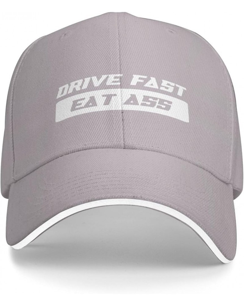 Drive Fast Eat Ass Trucker Hat Adjustable Classic Baseball Black Men Women Sandwitch Headwear Gray $11.31 Baseball Caps