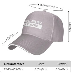 Drive Fast Eat Ass Trucker Hat Adjustable Classic Baseball Black Men Women Sandwitch Headwear Gray $11.31 Baseball Caps