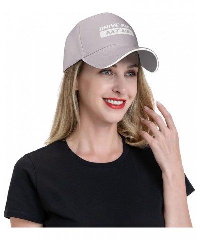 Drive Fast Eat Ass Trucker Hat Adjustable Classic Baseball Black Men Women Sandwitch Headwear Gray $11.31 Baseball Caps