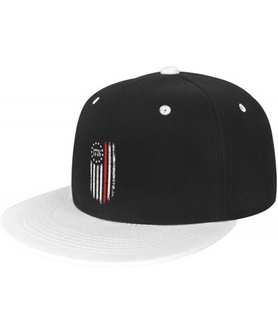 Thin Red Line 1776 Flag Baseball Cap for Men Women Snapback Hat Adjustable Flat Bill Hats White $10.63 Baseball Caps