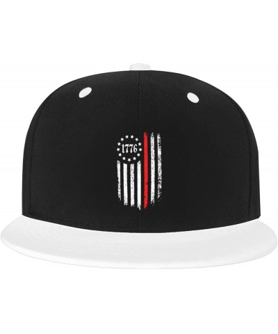 Thin Red Line 1776 Flag Baseball Cap for Men Women Snapback Hat Adjustable Flat Bill Hats White $10.63 Baseball Caps