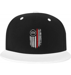 Thin Red Line 1776 Flag Baseball Cap for Men Women Snapback Hat Adjustable Flat Bill Hats White $10.63 Baseball Caps