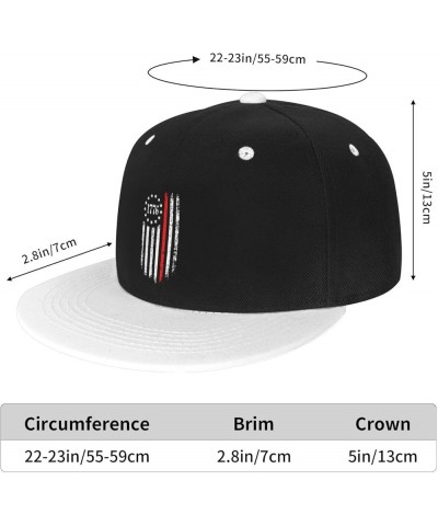 Thin Red Line 1776 Flag Baseball Cap for Men Women Snapback Hat Adjustable Flat Bill Hats White $10.63 Baseball Caps