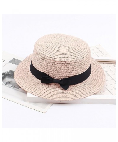 Sun Hat Womens Straw Beach Bowknot Sun Protection Vintage Beach Hat Women 2024 Packable with Brim Hiking Garden Caps Rose Gol...