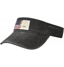 Ripped Style American and Flag of Rhode Island Sun Visor Hats for Women Men Sun Hat Vintage Golf Hat Adjustable Baseball Cap ...