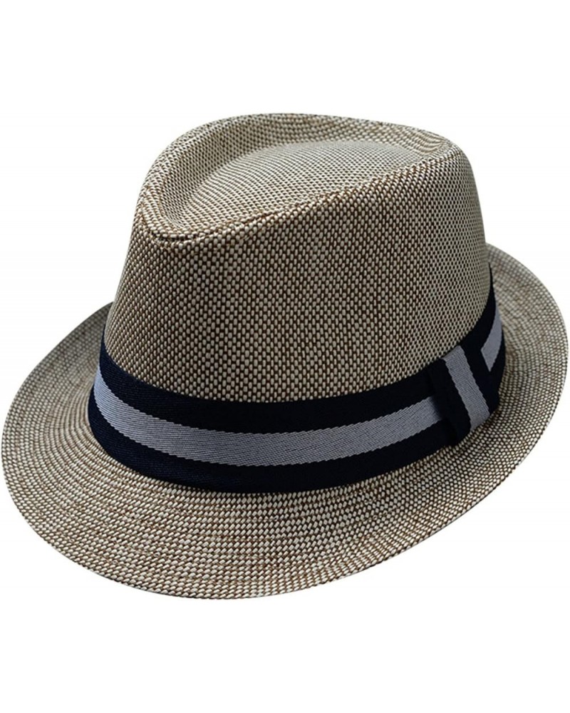 Men and Women Retro Jazz Hat Bohemian Style British Sun Hat Travel Sun Hat Cord for Hat Khaki-a $11.24 Sun Hats