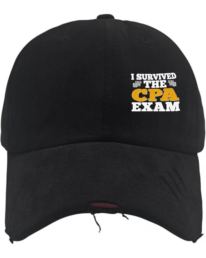 Baseball Hats I Survived The CPA Exam Trucker caps for Teen Retro Polyester Snapbacks Allblack-distressed Baseball Hat $9.00 ...