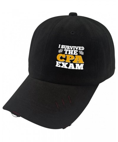 Baseball Hats I Survived The CPA Exam Trucker caps for Teen Retro Polyester Snapbacks Allblack-distressed Baseball Hat $9.00 ...