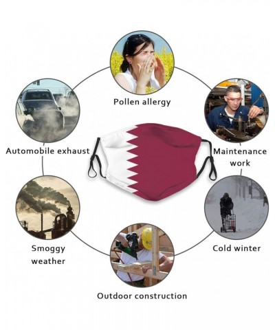 Flag of Qatar Mask Protect Respiratory System Breathe with Peace of Mind Black $10.39 Balaclavas