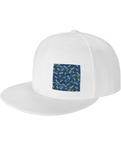 Dragonfly Classic Snapback Hat, Unisex Baseball Cap Flat Bill Brim, Stylish/Adjustable Size White $11.62 Baseball Caps