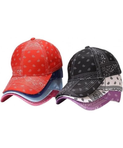 Bandana Baseball Cap for Men Women Adjustable Summer Fashion Hip Hop Paisley Bandanas Sun Hat Outdoor Beach Caps Pink Basebal...