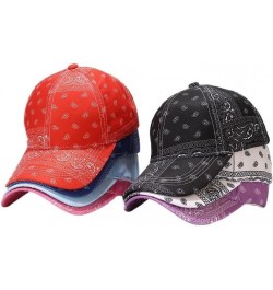 Bandana Baseball Cap for Men Women Adjustable Summer Fashion Hip Hop Paisley Bandanas Sun Hat Outdoor Beach Caps Pink Basebal...