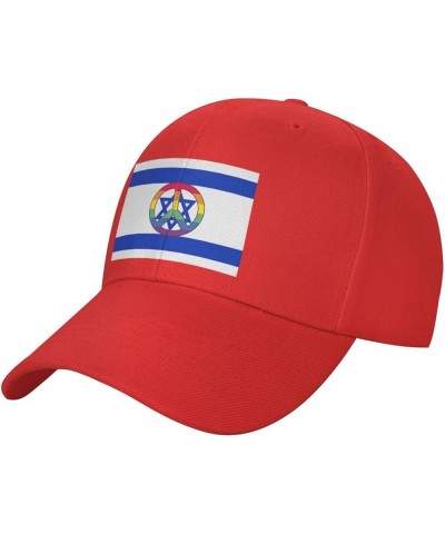 Men and Women Baseball Hat Israel Flag Support Israel Peace Low Profile Dad Hat Adjustable Casquette Cap Red $10.46 Baseball ...