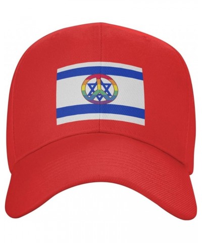 Men and Women Baseball Hat Israel Flag Support Israel Peace Low Profile Dad Hat Adjustable Casquette Cap Red $10.46 Baseball ...