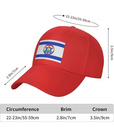 Men and Women Baseball Hat Israel Flag Support Israel Peace Low Profile Dad Hat Adjustable Casquette Cap Red $10.46 Baseball ...